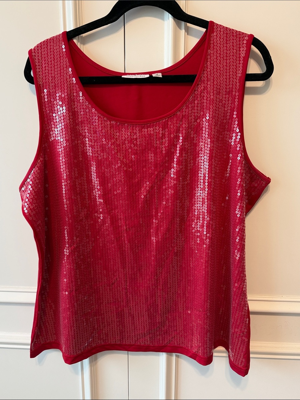 Joan Rivers Bright Red Sequin Tank Top